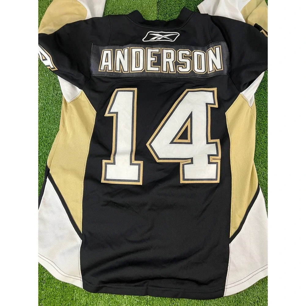 Reebok‎ Pittsburgh Penguins Anderson 14 Hockey Jersey Mens Medium Black Gold NHL